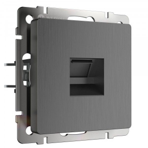 Розетка PC RJ-45 Werkel (графит рифленый) БЕЗ РАМКИ