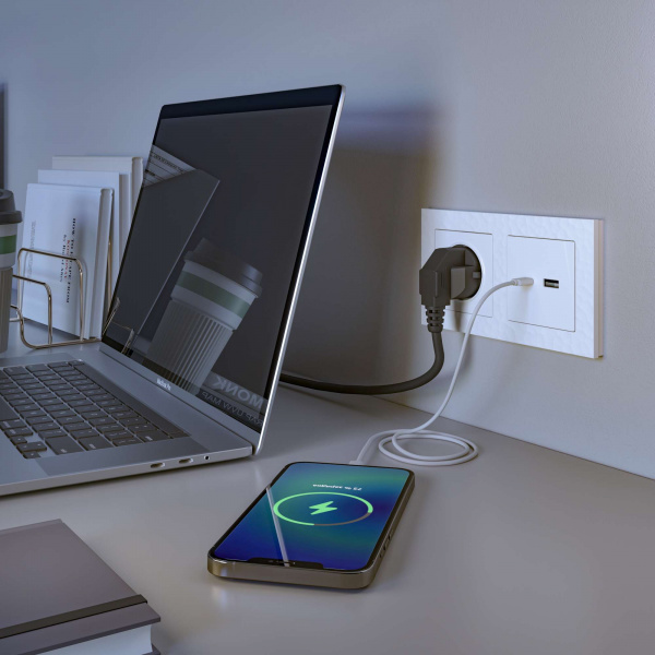Розетка USB type C + type A Werkel (белый) БЕЗ РАМКИ