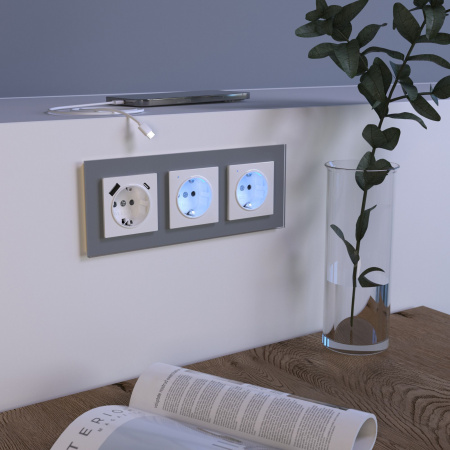 Розетка с заземлением и USB A+C Werkel (белый) БЕЗ РАМКИ