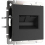 Розетка 2я PC RJ-45 Werkel (черный матовый) БЕЗ РАМКИ