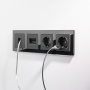Розетка 2я PC RJ-45 Werkel (черный матовый) БЕЗ РАМКИ