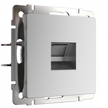 Розетка PC RJ-45 Werkel (серебрянный матовый) БЕЗ РАМКИ
