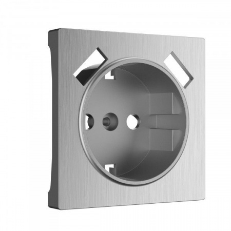Накладка для USB розетки Werkel (серебряный рифленый)