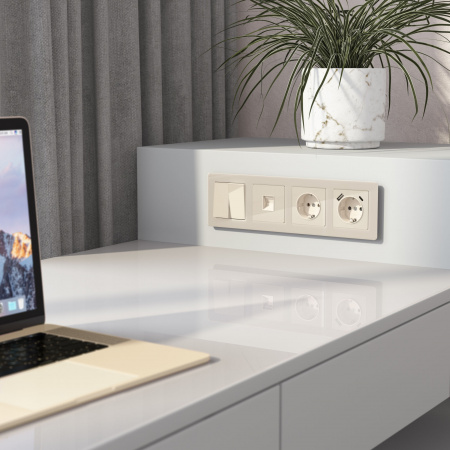 Розетка PC RJ-45 Werkel (айвори акрил) БЕЗ РАМКИ